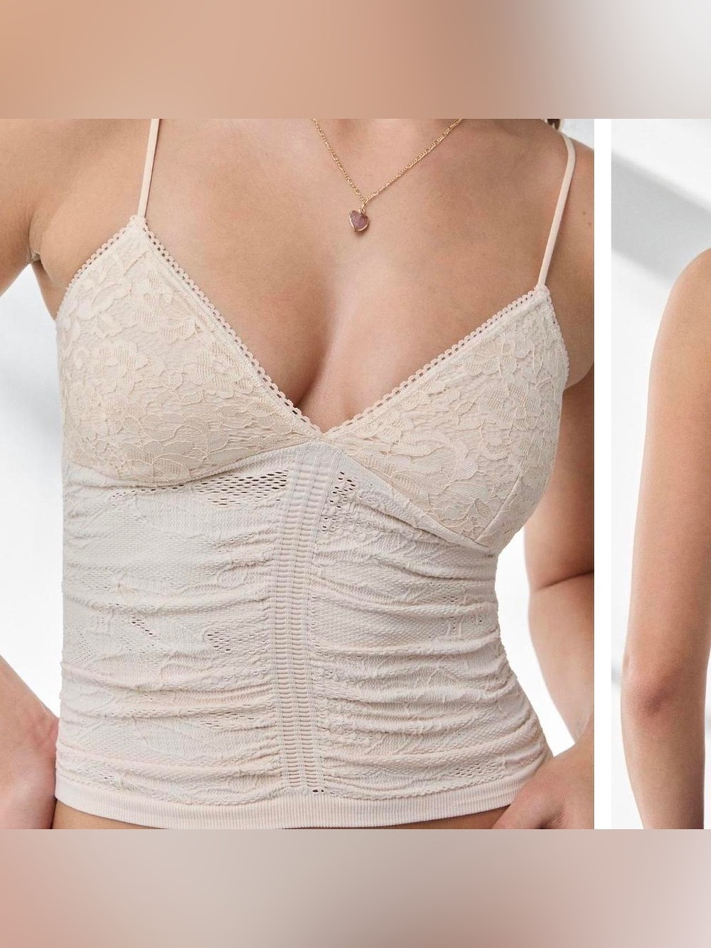 Urban Outfitters Out from Under Tula Seamless Lace Knit V Tube in Nude or Red
